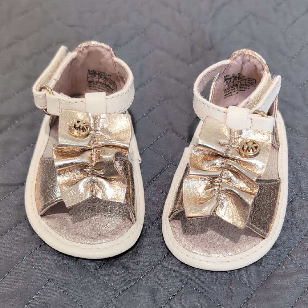 3/$20 Michael Kors Rose Gold Baby Sandals